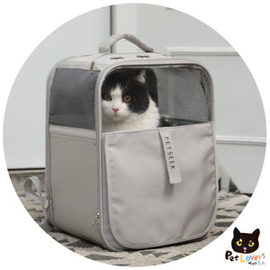 折疊寵物外出背包便携太空艙貓袋 - 灰色