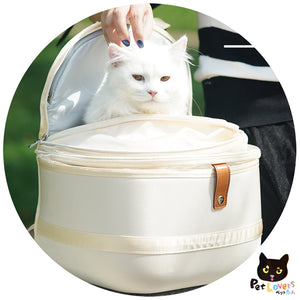 寵物大容量外出背包便携太空艙 - 米色